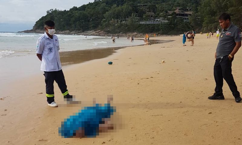 คลื่นซัดชายต่างชาตินิรนามเข้าฝั่งหาดในทอน ตร.เร่งระบุตัวตน