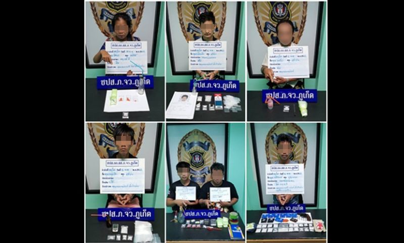 ชุดปราบยาภูเก็ตรวบ 7 ผู้ต้องหา ยาบ้าเกือบ 2 พันเม็ด ไอซ์ ปืน กระสุน