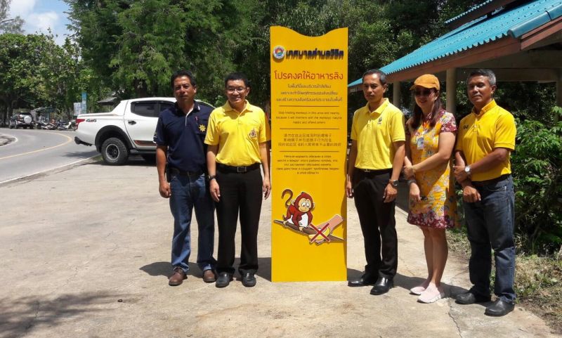 ภูเก็ตคุมกำเนิดจุดให้อาหารลิงแห่งใหม่ ปักป้ายก่อนสร้างปัญหาให้ชาวบ้าน