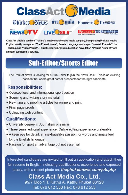 Sub-Editor/Sports Editor