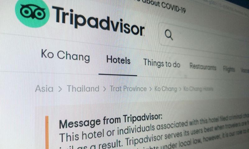 ทริปแอดไวเซอร์ ขึ้นคำเตือนโรงแรมไทยจำคุกนักท่องเที่ยว