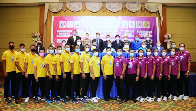 บรรยากาศการแถลงข่าว เอสโคล่า ชิงชนะเลิศแห่งเอเชีย ที่กรุงเทพฯ ภาพ สมาคมกีฬาวอลเลย์บอลแห่งประเทศไทย
