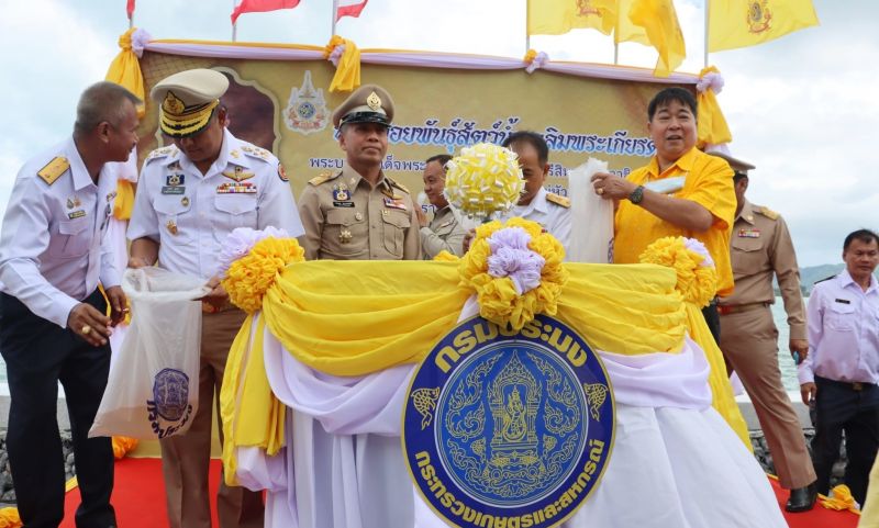 จังหวัดภูเก็ตจัดพิธีปล่อยพันธุ์สัตว์น้ำเฉลิมพระเกียรติ พระบาทสมเด็จพระเจ้าอยู่หัว