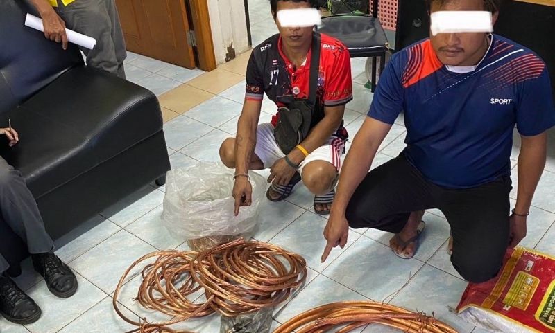 จับกุมคนร้ายลักทรัพย์ตัดสายไฟฟ้าสวนสาธารณะ ทม.กะทู้ พ่อค้ารับซื้อโดนด้วย
