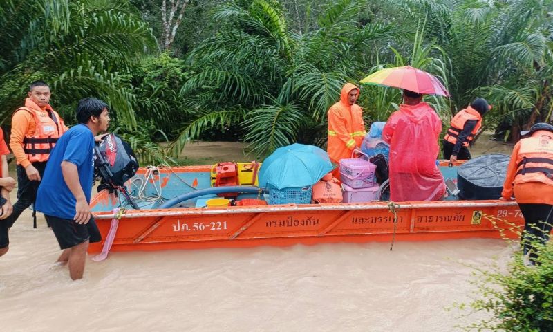 ปภ.รายงานสถานการณ์น้ำท่วม 7 จังหวัดภาคใต้ สั่งระดมช่วยเหลือประชาชนเต็มที่