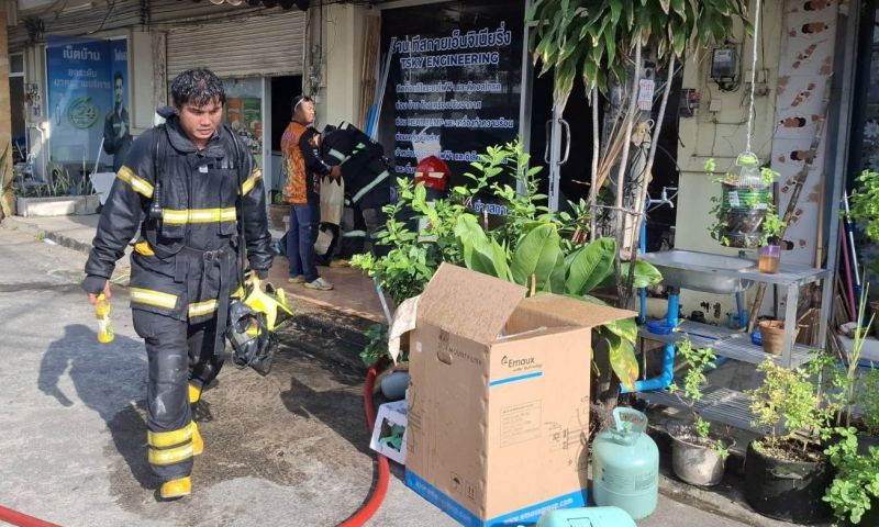 เพลิงไหม้หอพัก 4 ชั้นในพื้นที่ตำบลรัษฎา บาดเจ็บเล็กน้อย 1 ราย